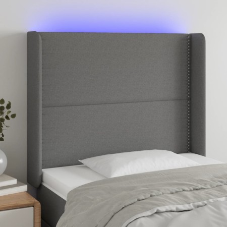 Cabecero con LED de tela gris oscuro103x16x118/128 cm de vidaXL, Cabeceros y pies de cama - Ref: Foro24-3123899, Precio: 68,0...