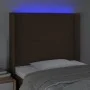 Cabecero con LED de tela marrón oscuro 103x16x118/128 cm de vidaXL, Cabeceros y pies de cama - Ref: Foro24-3123901, Precio: 6...