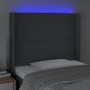 Cabecero con LED de tela gris oscuro103x16x118/128 cm de vidaXL, Cabeceros y pies de cama - Ref: Foro24-3123899, Precio: 68,0...