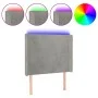 Cabecero con LED de terciopelo gris claro 83x16x118/128 cm de vidaXL, Cabeceros y pies de cama - Ref: Foro24-3123798, Precio:...