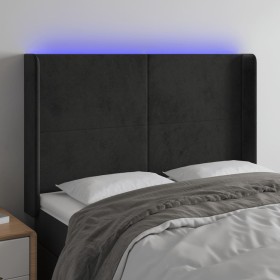 Cabecero con LED de terciopelo negro 147x16x118/128 cm de vidaXL, Cabeceros y pies de cama - Ref: Foro24-3123818, Precio: 127...
