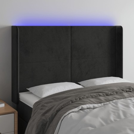 Cabecero con LED de terciopelo negro 147x16x118/128 cm de vidaXL, Cabeceros y pies de cama - Ref: Foro24-3123818, Precio: 127...