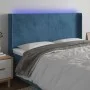 LED-Kopfteil aus dunkelblauem Samt, 203 x 16 x 118/128 cm von vidaXL, Kopf- und Fußteile - Ref: Foro24-3123838, Preis: 139,19...