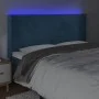 Dark blue velvet LED headboard 203x16x118/128 cm by vidaXL, Headboards and footboards - Ref: Foro24-3123838, Price: 139,19 €,...