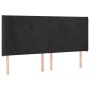 Cabecero con LED de terciopelo negro 203x16x118/128 cm de vidaXL, Cabeceros y pies de cama - Ref: Foro24-3123836, Precio: 151...