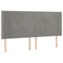 Cabecero con LED de terciopelo gris claro 183x16x118/128 cm de vidaXL, Cabeceros y pies de cama - Ref: Foro24-3123828, Precio...