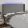 Cabecero con LED de tela gris oscuro 183x16x118/128 cm de vidaXL, Cabeceros y pies de cama - Ref: Foro24-3123783, Precio: 134...