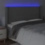 Cabecero con LED cuero sintético gris 163x16x118/128cm de vidaXL, Cabeceros y pies de cama - Ref: Foro24-3123868, Precio: 131...