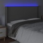 Cabecero con LED cuero sintético gris 163x16x118/128cm de vidaXL, Cabeceros y pies de cama - Ref: Foro24-3123868, Precio: 140...