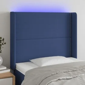 Cabecero con LED de tela azul 103x16x118/128 cm de vidaXL, Cabeceros y pies de cama - Ref: Foro24-3123904, Precio: 68,81 €, D...