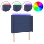 Blue fabric headboard with LED 103x16x118/128 cm by vidaXL, Headboards and footboards - Ref: Foro24-3123904, Price: 68,81 €, ...