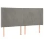 Light gray velvet headboard with LED 203x16x118/128 cm by vidaXL, Headboards and footboards - Ref: Foro24-3123834, Price: 110...
