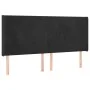 Cabecero con LED de terciopelo negro 163x16x118/128 cm de vidaXL, Cabeceros y pies de cama - Ref: Foro24-3123824, Precio: 146...