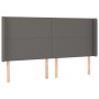 Cabecero con LED cuero sintético gris 183x16x118/128 cm de vidaXL, Cabeceros y pies de cama - Ref: Foro24-3123874, Precio: 12...