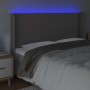 Cabecero con LED cuero sintético gris 183x16x118/128 cm de vidaXL, Cabeceros y pies de cama - Ref: Foro24-3123874, Precio: 12...