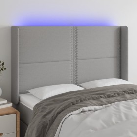 Cabecero con LED de tela gris claro 147x16x118/128 cm de vidaXL, Cabeceros y pies de cama - Ref: Foro24-3123906, Precio: 106,...