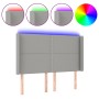 Cabecero con LED de tela gris claro 147x16x118/128 cm de vidaXL, Cabeceros y pies de cama - Ref: Foro24-3123906, Precio: 106,...