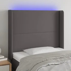 Kopfteil mit LED-grauem Kunstleder 83x16x118/128cm von vidaXL, Kopf- und Fußteile - Ref: Foro24-3123844, Preis: 82,23 €, Raba...