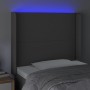 Cabecero con LED cuero sintético gris 83x16x118/128cm de vidaXL, Cabeceros y pies de cama - Ref: Foro24-3123844, Precio: 82,3...