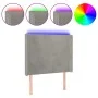 Light gray velvet headboard with LED 93x16x118/128 cm by vidaXL, Headboards and footboards - Ref: Foro24-3123804, Price: 74,6...