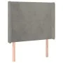 Cabecero con LED de terciopelo gris claro 93x16x118/128 cm de vidaXL, Cabeceros y pies de cama - Ref: Foro24-3123804, Precio:...