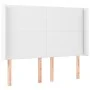 Cabecero con LED cuero sintético blanco 147x16x118/128 cm de vidaXL, Cabeceros y pies de cama - Ref: Foro24-3123859, Precio: ...