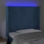 Cabecero con LED de terciopelo azul oscuro 103x16x118/128 cm de vidaXL, Cabeceros y pies de cama - Ref: Foro24-3123814, Preci...