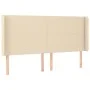 Cabecero con LED de tela color crema 163x16x118/128 cm de vidaXL, Cabeceros y pies de cama - Ref: Foro24-3123779, Precio: 131...