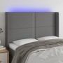 Cabecero con LED de tela gris oscuro 147x16x118/128 cm de vidaXL, Cabeceros y pies de cama - Ref: Foro24-3123907, Precio: 106...