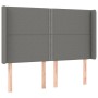 Cabecero con LED de tela gris oscuro 147x16x118/128 cm de vidaXL, Cabeceros y pies de cama - Ref: Foro24-3123907, Precio: 106...