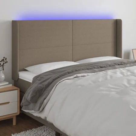 Cabecero con LED de tela gris taupe 203x16x118/128 cm de vidaXL, Cabeceros y pies de cama - Ref: Foro24-3123794, Precio: 144,...
