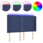 Blue fabric LED headboard 147x16x118/128 cm by vidaXL, Headboards and footboards - Ref: Foro24-3123912, Price: 104,53 €, Disc...