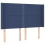 Blue fabric LED headboard 147x16x118/128 cm by vidaXL, Headboards and footboards - Ref: Foro24-3123912, Price: 104,53 €, Disc...