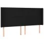 Black fabric headboard with LED 203x16x118/128 cm by vidaXL, Headboards and footboards - Ref: Foro24-3123792, Price: 122,25 €...