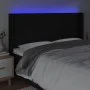 Black fabric headboard with LED 203x16x118/128 cm by vidaXL, Headboards and footboards - Ref: Foro24-3123792, Price: 122,25 €...