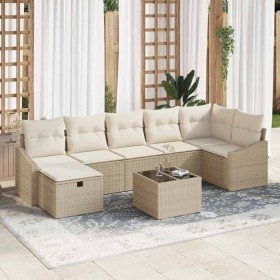 Conjunto de sofá de jardín con cojín 8 pcs Beige Poliratán en Sofás de exterior | Comprar online en Foru.es
