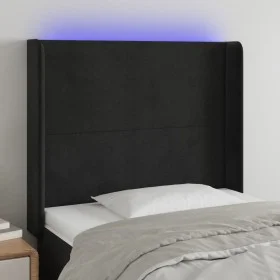 Kopfteil aus schwarzem Samt mit LED 103x16x118/128 cm von vidaXL, Kopf- und Fußteile - Ref: Foro24-3123812, Preis: 93,36 €, R...