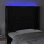 Cabecero con LED cuero sintético negro 103x16x118/128 cm de vidaXL, Cabeceros y pies de cama - Ref: Foro24-3123852, Precio: 6...