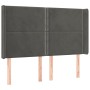 Cabecero con LED de terciopelo gris oscuro 147x16x118/128 cm de vidaXL, Cabeceros y pies de cama - Ref: Foro24-3123957, Preci...