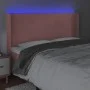 Pink velvet headboard with LED 163x16x118/128 cm by vidaXL, Headboards and footboards - Ref: Foro24-3123827, Price: 124,03 €,...