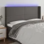 Kopfteil mit LED-grauem Kunstleder 203x16x118/128 cm von vidaXL, Kopf- und Fußteile - Ref: Foro24-3123880, Preis: 140,65 €, R...