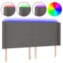 Kopfteil mit LED-grauem Kunstleder 203x16x118/128 cm von vidaXL, Kopf- und Fußteile - Ref: Foro24-3123880, Preis: 140,65 €, R...