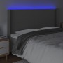 Cabecero con LED cuero sintético gris 203x16x118/128 cm de vidaXL, Cabeceros y pies de cama - Ref: Foro24-3123880, Precio: 14...