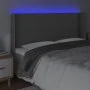 Kopfteil mit LED-grauem Kunstleder 203x16x118/128 cm von vidaXL, Kopf- und Fußteile - Ref: Foro24-3123880, Preis: 140,65 €, R...