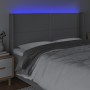 Cabecero con LED de tela gris claro 203x16x118/128 cm de vidaXL, Cabeceros y pies de cama - Ref: Foro24-3123930, Precio: 113,...
