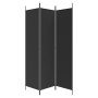 Biombo divisor de 3 paneles de tela negro 150x200 cm de vidaXL, Divisores de ambientes - Ref: Foro24-350181, Precio: 35,55 €,...