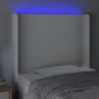 Cabecero con LED cuero sintético blanco 93x16x118/128 cm de vidaXL, Cabeceros y pies de cama - Ref: Foro24-3123847, Precio: 9...