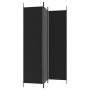 Biombo divisor de 3 paneles de tela negro 150x200 cm de vidaXL, Divisores de ambientes - Ref: Foro24-350181, Precio: 35,55 €,...