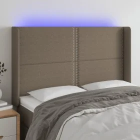 Kopfteil mit LED aus taupegrauem Stoff 147x16x118/128 cm von vidaXL, Kopf- und Fußteile - Ref: Foro24-3123910, Preis: 103,15 ...