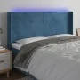 Dark blue velvet LED headboard 183x16x118/128 cm by vidaXL, Headboards and footboards - Ref: Foro24-3123832, Price: 124,70 €,...